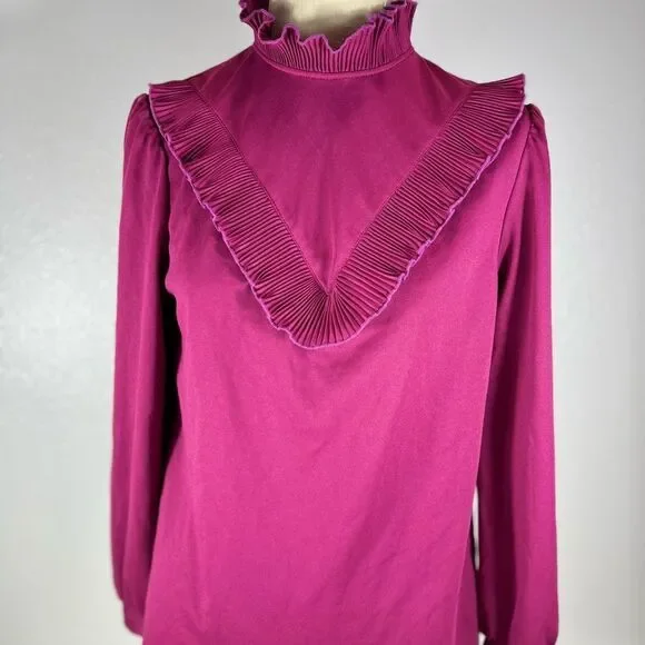 Vintage Graff Long Sleeve, Mock Neck Pullover Blouse Women's Top - Picture 3 of 10